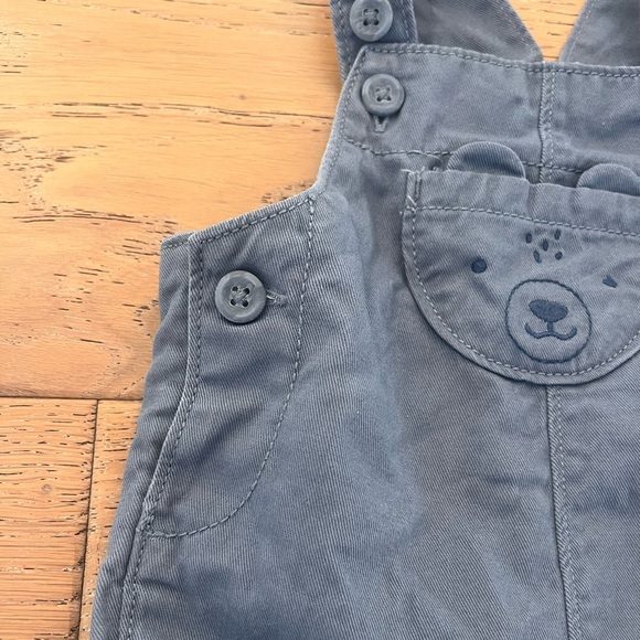 Carters Baby Boy Overall Set Bear Puppy Blue Stripes Long Sleeve 12 months - Picture 6 of 11